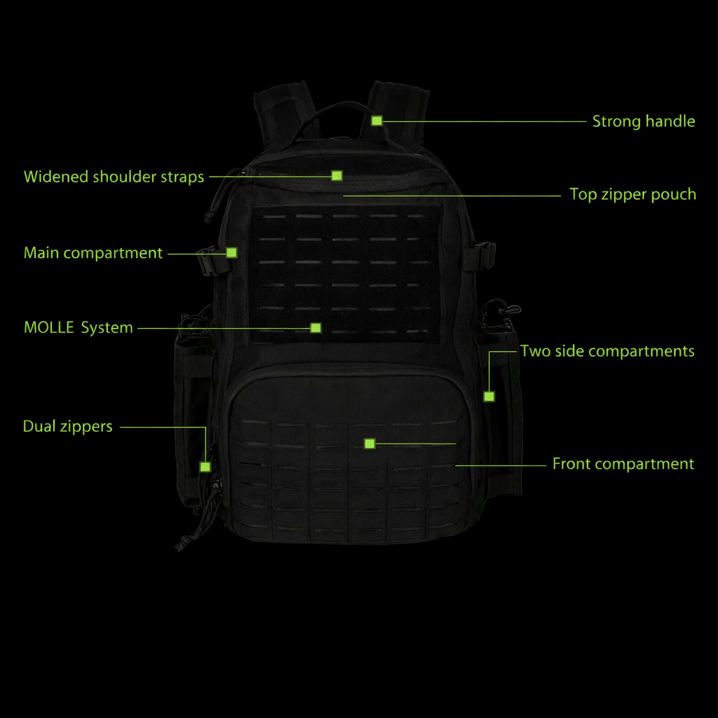 50L Tactical Backpack - 1000D Nylon