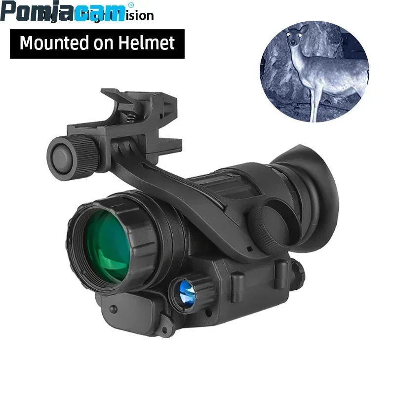 PVS-14 Head Mounted Built-in IR Illumination Patrol Hunting Infrared Night Vision, 2x28 Tactical Digital Monocular for Helmet