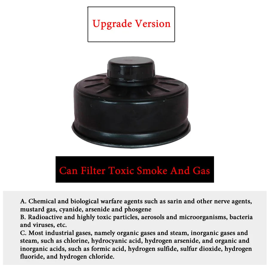 Level 2 Black 40MM Organic Ammonia Acid Gas Filter Cartridge Replaceable Filters Type Multi-gas Protect Safety For MF14 Mask