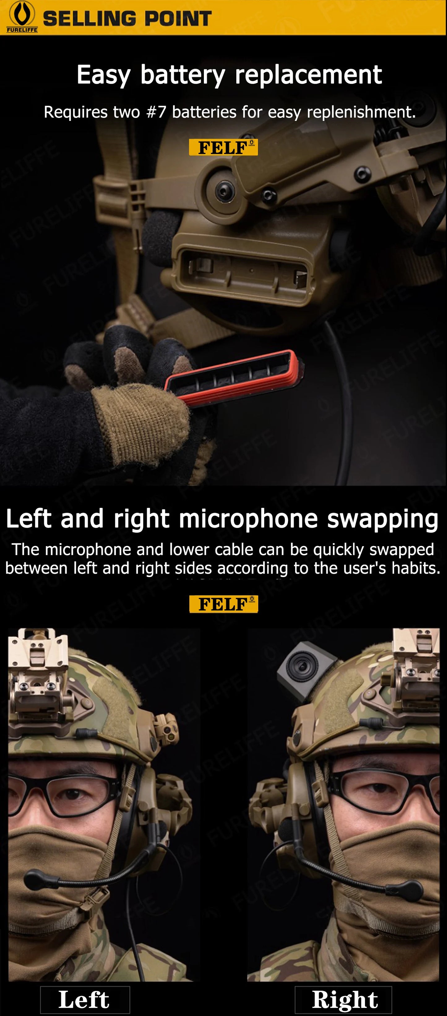 Tactical helmet earphones Active shooter earmuffs Helmet earmuffs Electronic hearing protection communication earphones