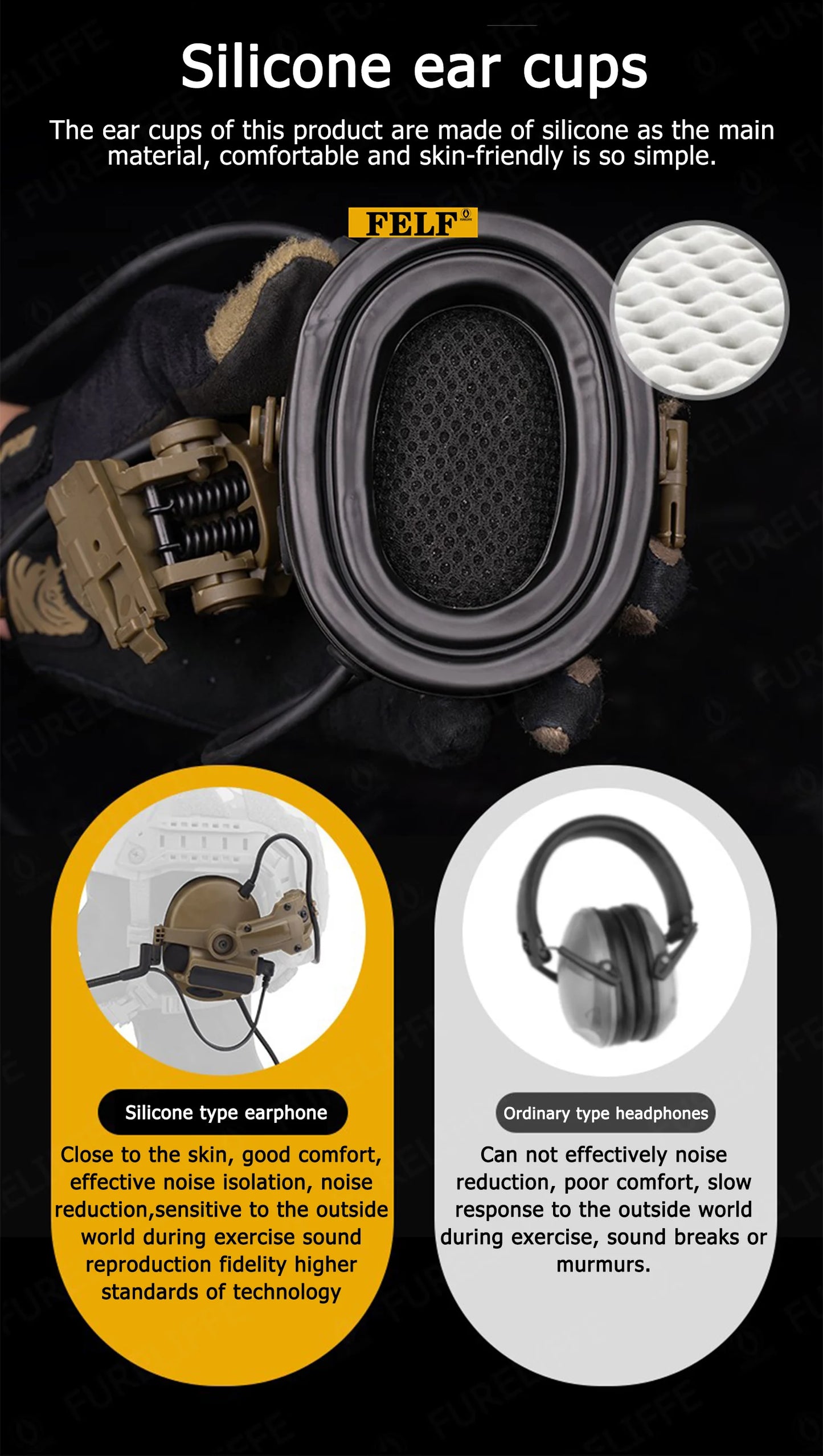 Tactical helmet earphones Active shooter earmuffs Helmet earmuffs Electronic hearing protection communication earphones