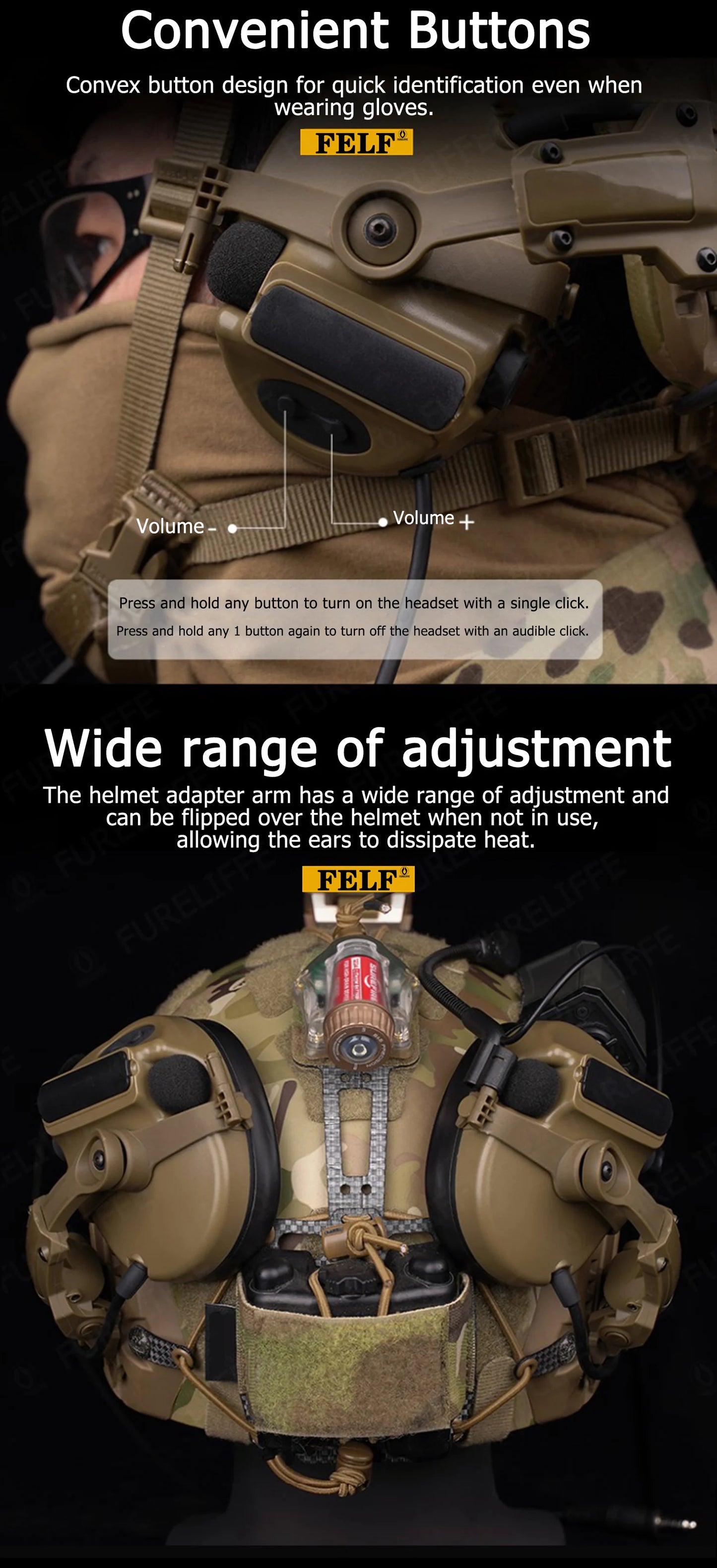 Tactical helmet earphones Active shooter earmuffs Helmet earmuffs Electronic hearing protection communication earphones