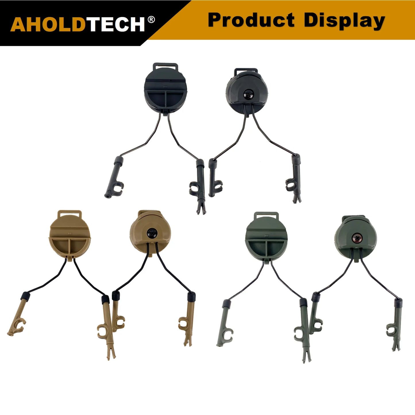AHOLDTECH Tactical Fast MICH Helmet ARC Rail holder 360-degree rotation adjustment headphone bracket For COMTAC I II Headset