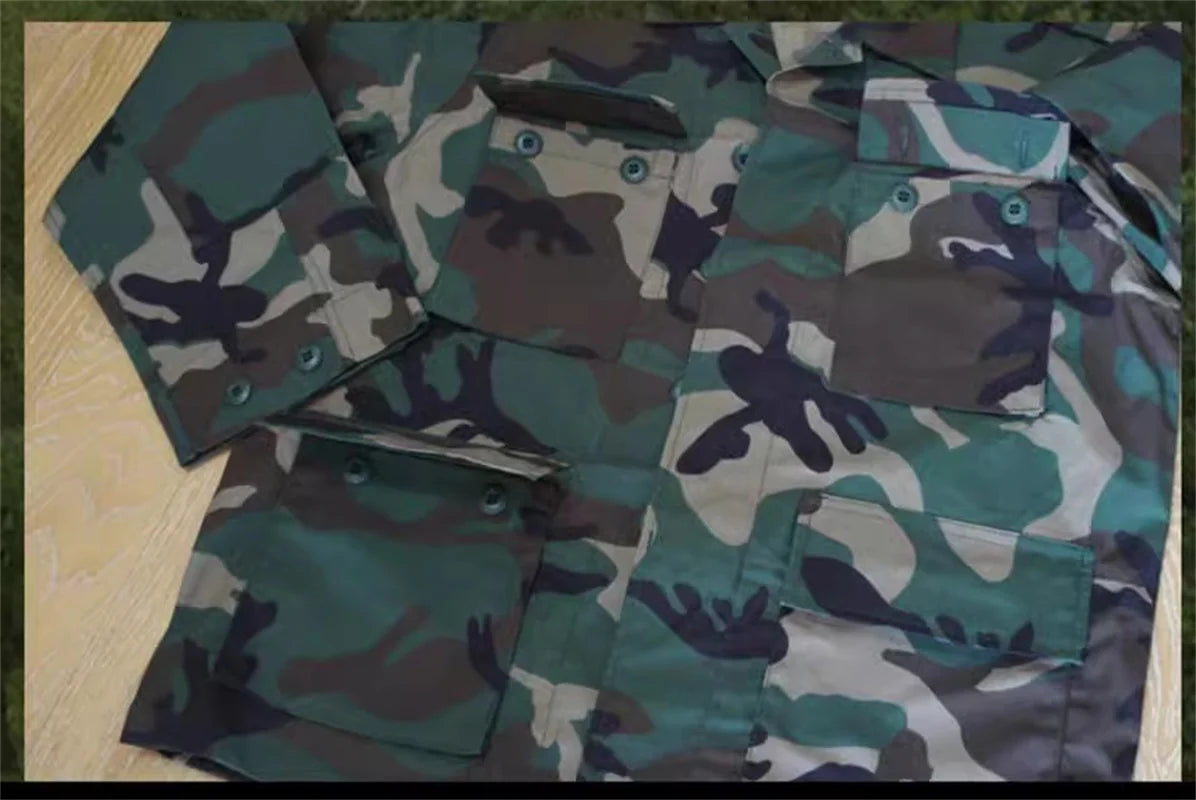Military Uniform Tactical BDU Combat Hunting Airsoft Paintball Camouflage Clothing M81 WOODLAND Jacket + Pants Ghillie Suit