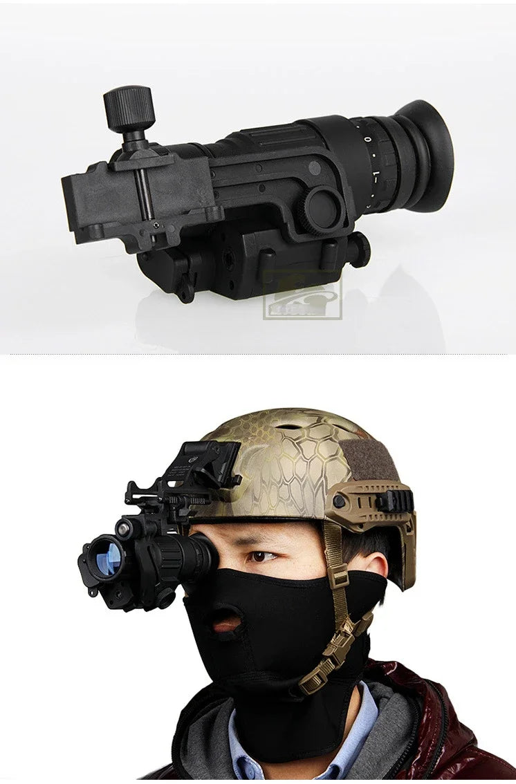 PVS-14 Head Mounted Built-in IR Illumination Patrol Hunting Infrared Night Vision, 2x28 Tactical Digital Monocular for Helmet