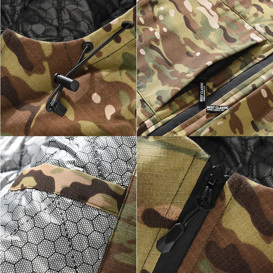 Winter Men's Tactical Camouflage Cotton-Padded Jacket Warm Windproof Military Parka Rip-Resistant Outdoor Combat Coat Hunting