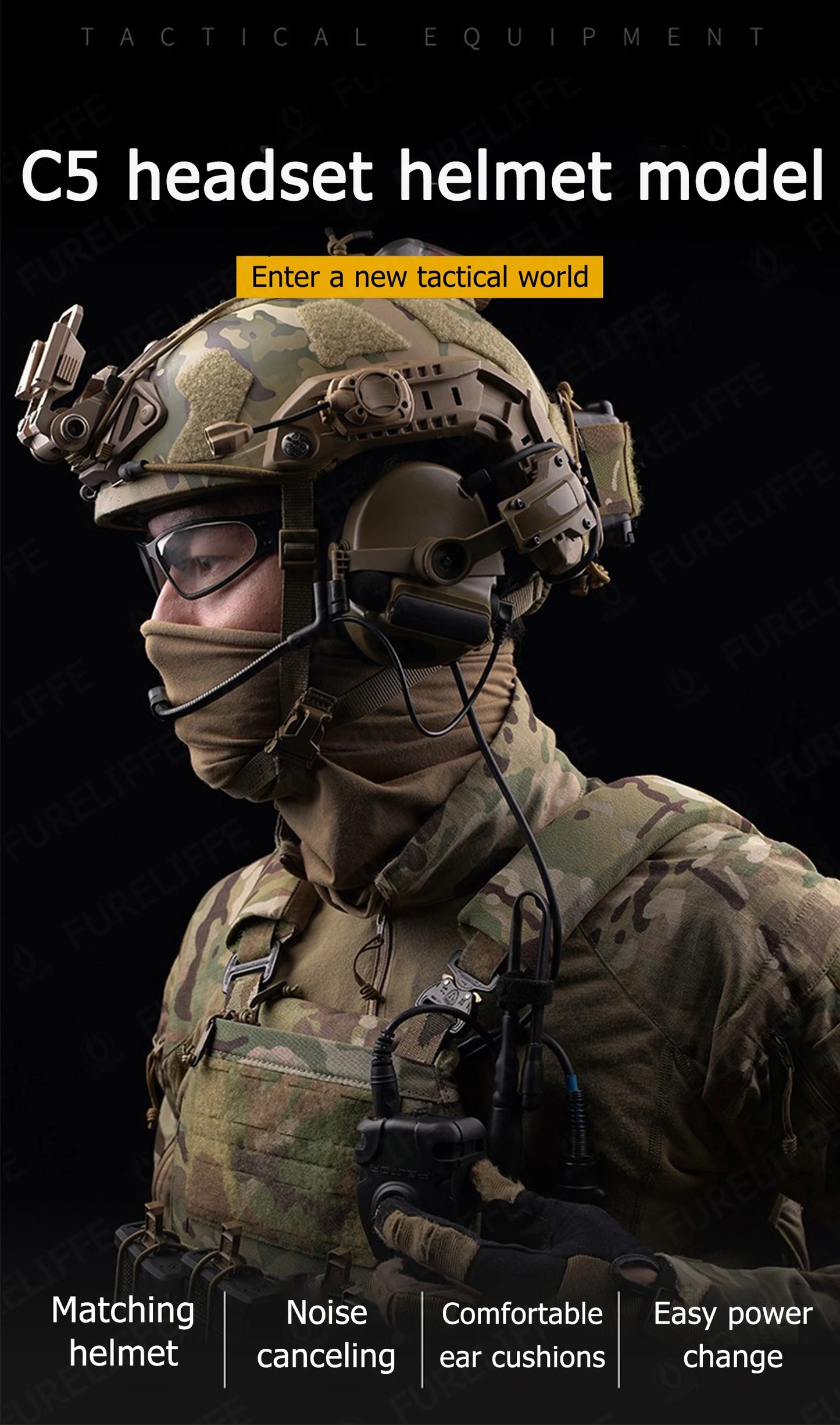 Tactical helmet earphones Active shooter earmuffs Helmet earmuffs Electronic hearing protection communication earphones