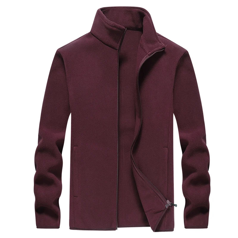 Winter fleece hiking jacket windbreaker for men Sportswear Wool lining thickened warm men's coat plus size overcoat