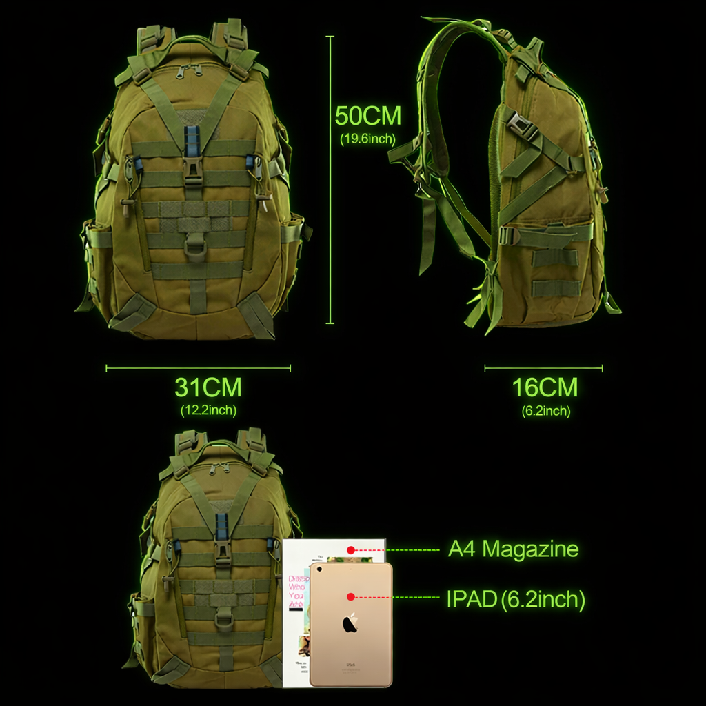 Multi-Purpose Tactical Travel Rucksack - MOLLE System