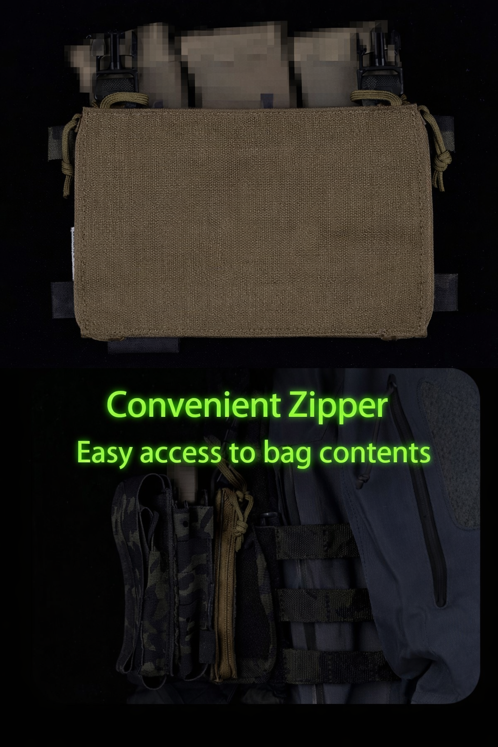Tactical Chest Organizer Pouch - Double Zipper System