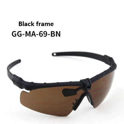 Impact Protection Tactical Goggles, High Protection, PC Lenses, Skiing, Mountaineering, Cycling, Shooting Training