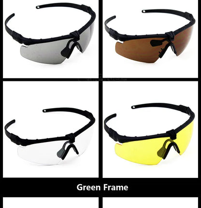 Impact Protection Tactical Goggles, High Protection, PC Lenses, Skiing, Mountaineering, Cycling, Shooting Training