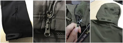 Men's Winter Military Cargo SharkSkin Fleece Jackets Tactical Pants Coat Hood Camping Fishing Trekking Hiking Hunting Trousers