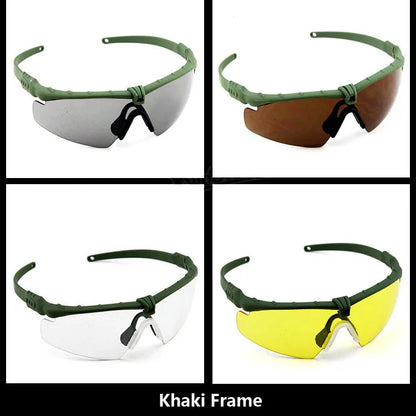 Impact Protection Tactical Goggles, High Protection, PC Lenses, Skiing, Mountaineering, Cycling, Shooting Training