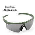 Impact Protection Tactical Goggles, High Protection, PC Lenses, Skiing, Mountaineering, Cycling, Shooting Training