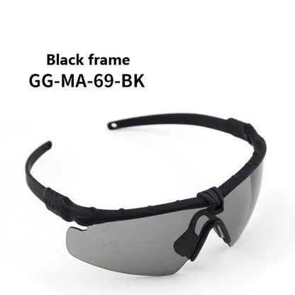 Impact Protection Tactical Goggles, High Protection, PC Lenses, Skiing, Mountaineering, Cycling, Shooting Training