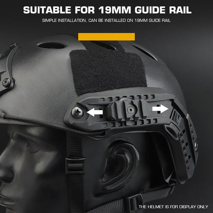 Tactical Picatinny Mount Adapter for ARC Rail Equipped ACH / Fast / MICH Helmet Adjustable 360 Degrees ARC Guide Rotation