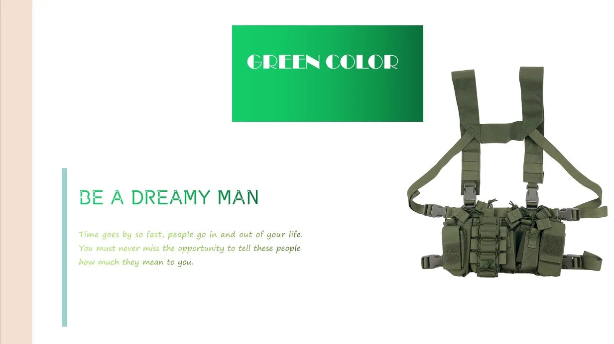Tactical D3 Chest Rig Bag Radio Harness Front Pouch Holster Military Vest Rig Bag Adjustable Functional Two Way Radio Pouch