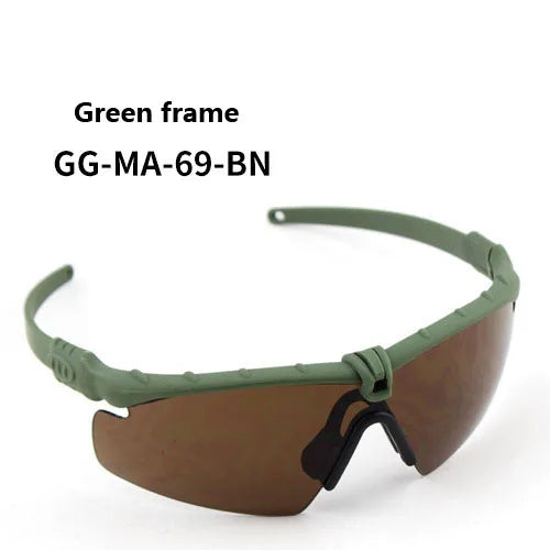 Impact Protection Tactical Goggles, High Protection, PC Lenses, Skiing, Mountaineering, Cycling, Shooting Training