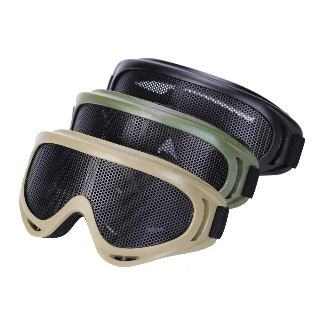 Outdoors Hunting Airsoft Net Tactical Shock Resistance Eyes Protecting Outdoor Sports Metal Mesh Glasses Goggle Outdoor Tools