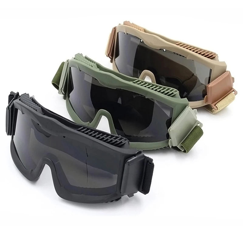 Airsoft CS Combat Sport Glasses Outdoor Hunting Shooting Safety Goggles Windproof Tactical Glasses 3 Lens