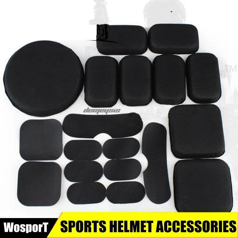 Outdoor Hunting Helmet Sponge Pad Tactical Fast Helmet 19 PCS  Pads Shooting Helmets Comfortable Soft Cushion Pads Set