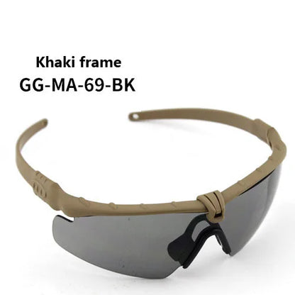 Impact Protection Tactical Goggles, High Protection, PC Lenses, Skiing, Mountaineering, Cycling, Shooting Training