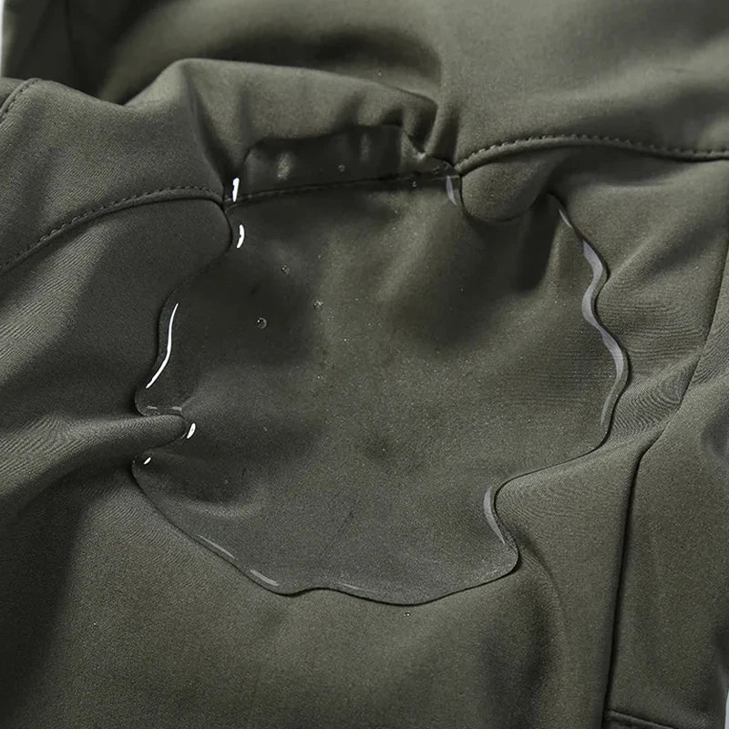 Men's Winter Military Cargo SharkSkin Fleece Jackets Tactical Pants Coat Hood Camping Fishing Trekking Hiking Hunting Trousers