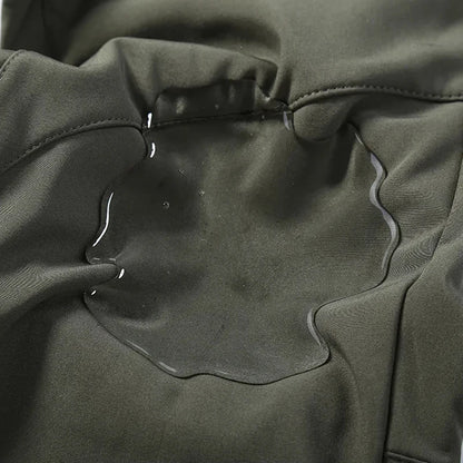 Men's Winter Military Cargo SharkSkin Fleece Jackets Tactical Pants Coat Hood Camping Fishing Trekking Hiking Hunting Trousers