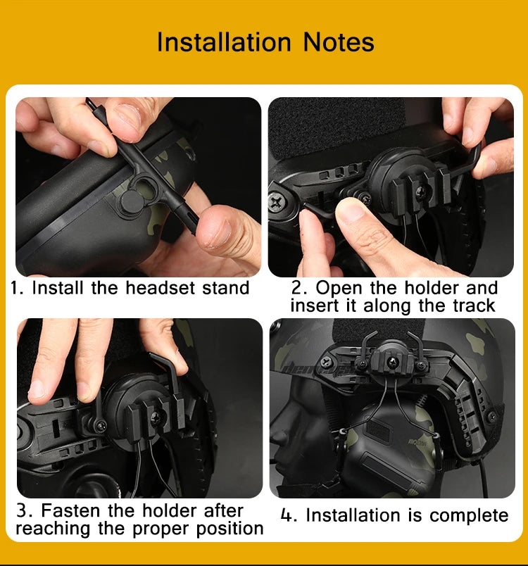 Outdoor Tactical Helmet Headphone Holder Headset Accessories Rail Adapter Set Rail Suspension Bracket for Fast Helmet