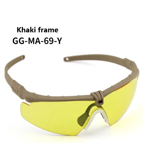 Impact Protection Tactical Goggles, High Protection, PC Lenses, Skiing, Mountaineering, Cycling, Shooting Training