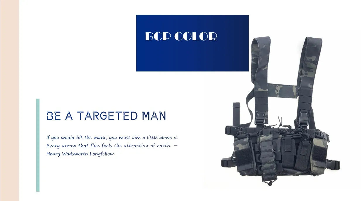 Tactical D3 Chest Rig Bag Radio Harness Front Pouch Holster Military Vest Rig Bag Adjustable Functional Two Way Radio Pouch