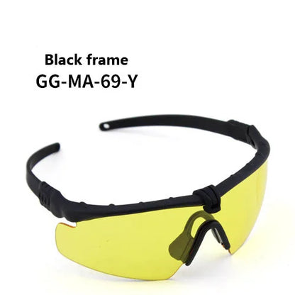 Impact Protection Tactical Goggles, High Protection, PC Lenses, Skiing, Mountaineering, Cycling, Shooting Training