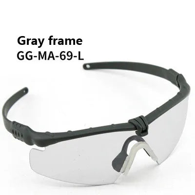 Impact Protection Tactical Goggles, High Protection, PC Lenses, Skiing, Mountaineering, Cycling, Shooting Training