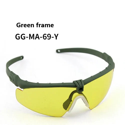 Impact Protection Tactical Goggles, High Protection, PC Lenses, Skiing, Mountaineering, Cycling, Shooting Training