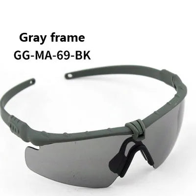 Impact Protection Tactical Goggles, High Protection, PC Lenses, Skiing, Mountaineering, Cycling, Shooting Training