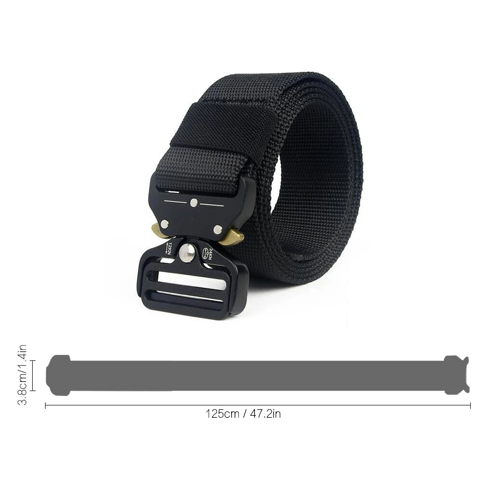 Tactical Belt Men Adjustable Heavy Duty Military Tactical Waist Belts with Metal Buckle Nylon Belt Hunting Accessories