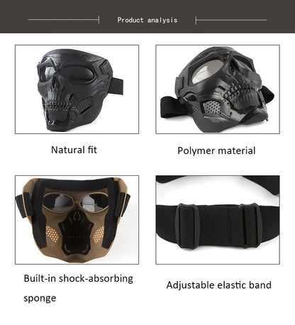 Tactical Paintball Skull Masks Outdoor Hunting Shooting Training Mask Military Full Face Safety Airsoft Combat Cs Wargame Masks