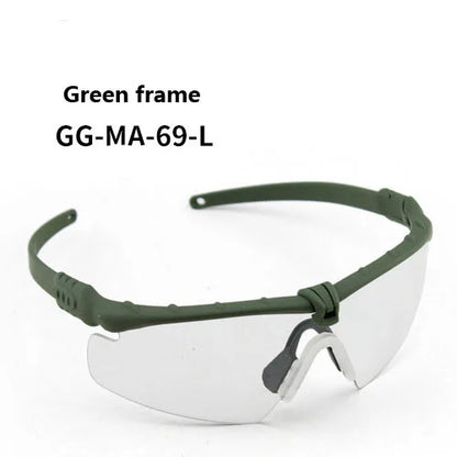 Impact Protection Tactical Goggles, High Protection, PC Lenses, Skiing, Mountaineering, Cycling, Shooting Training