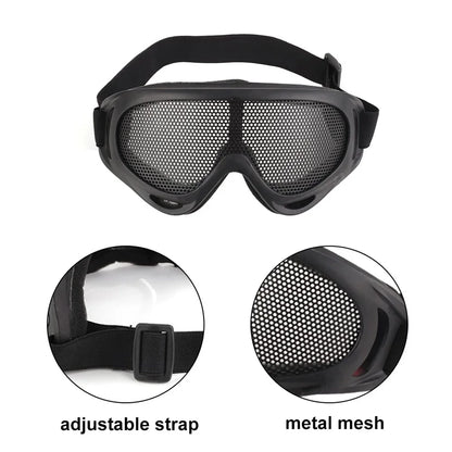 Outdoors Hunting Airsoft Net Tactical Shock Resistance Eyes Protecting Outdoor Sports Metal Mesh Glasses Goggle Outdoor Tools