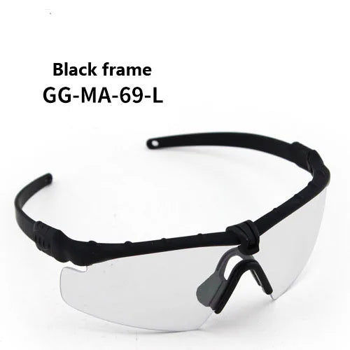 Impact Protection Tactical Goggles, High Protection, PC Lenses, Skiing, Mountaineering, Cycling, Shooting Training