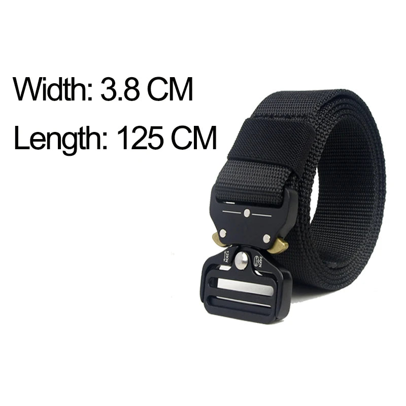 Tactical Belt Men Adjustable Heavy Duty Military Tactical Waist Belts with Metal Buckle Nylon Belt Hunting Accessories