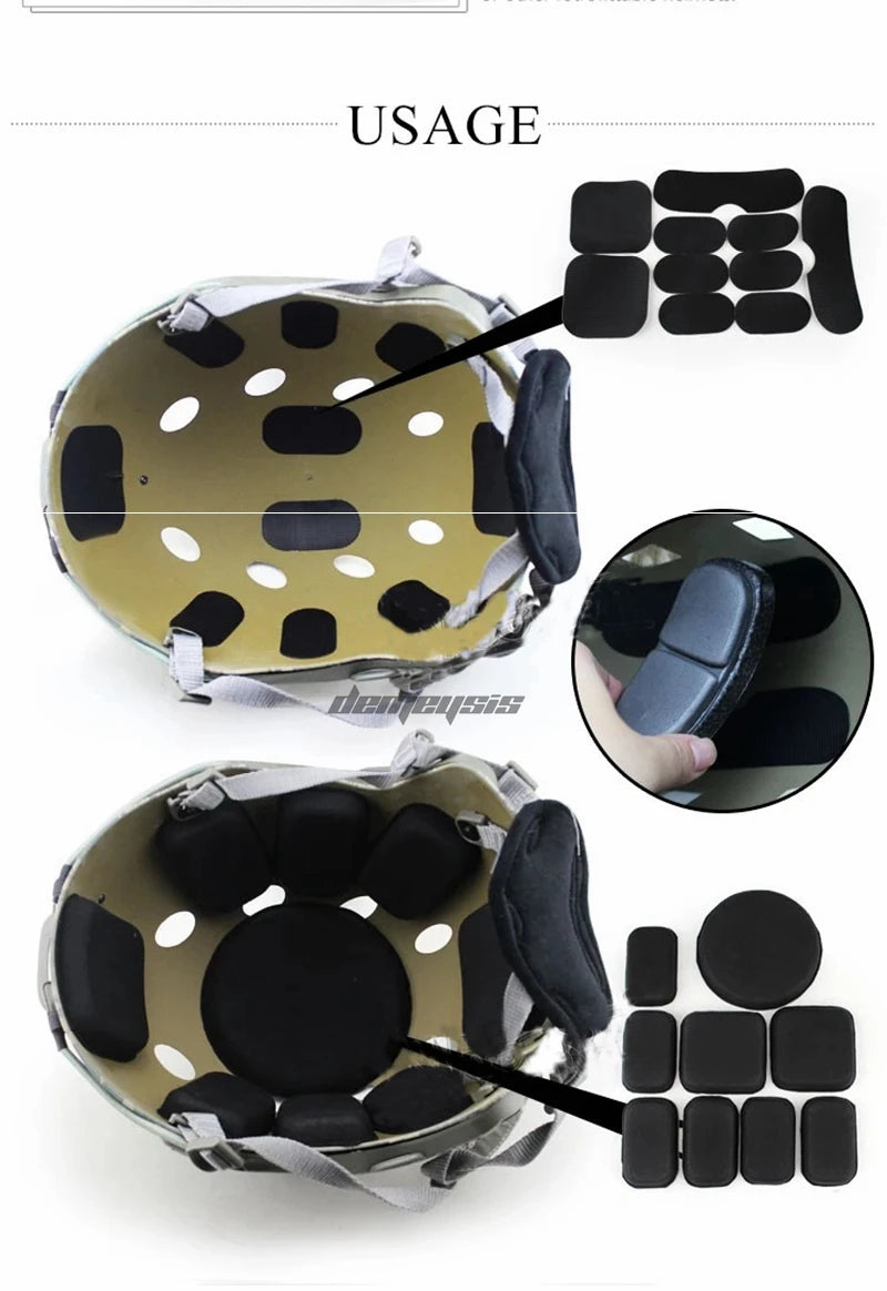 Outdoor Hunting Helmet Sponge Pad Tactical Fast Helmet 19 PCS  Pads Shooting Helmets Comfortable Soft Cushion Pads Set