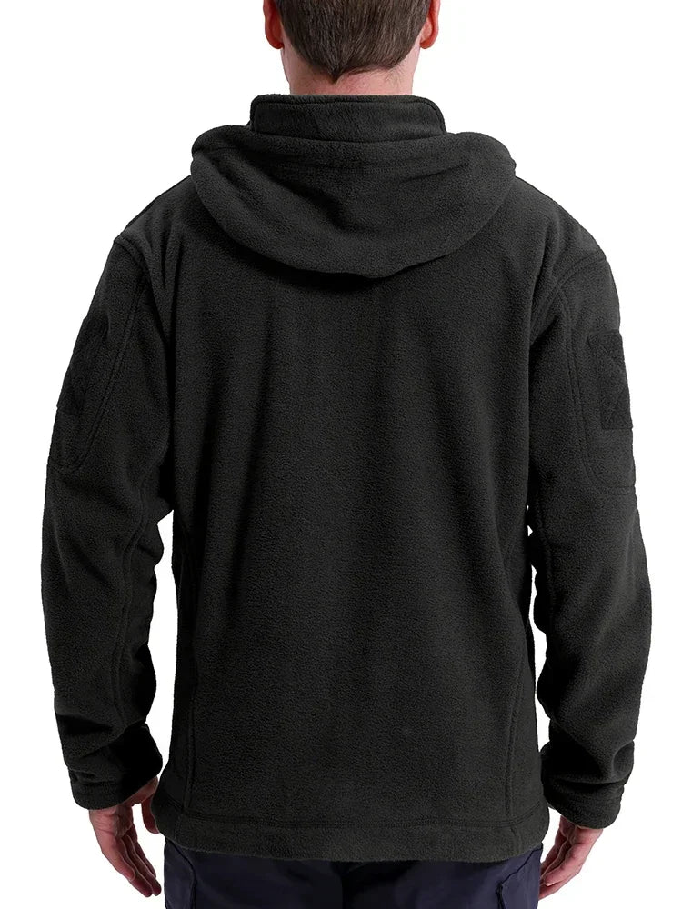 Men's Winter Tactical Fleece Jacket  Warm Full Zip Military Hoodies Multi-Pockets Hiking Hunting Outdoor Coats
