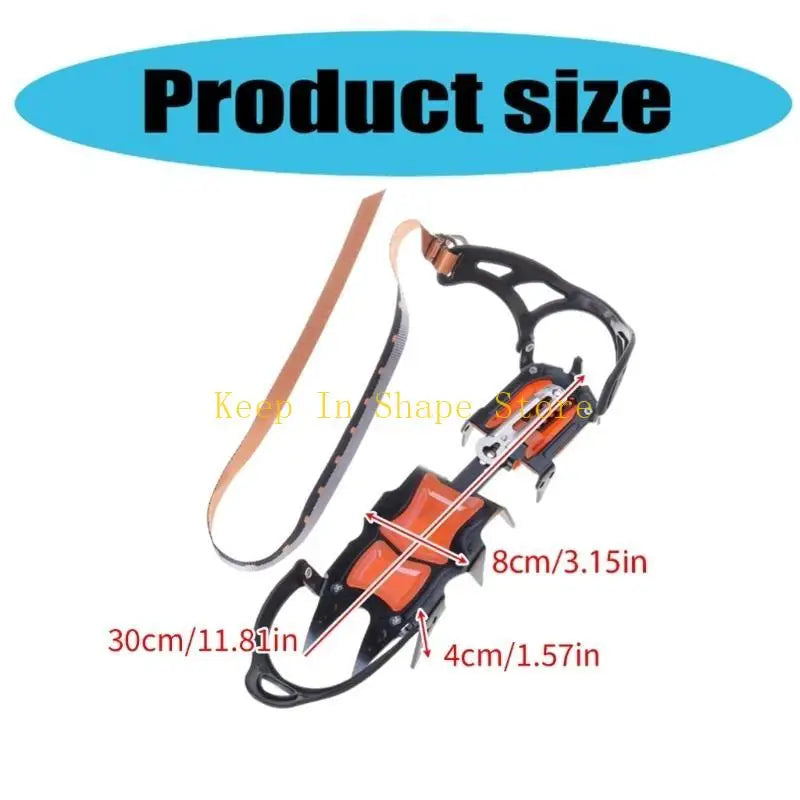 U1JC 12 Teeth Crampons Ice Cleats Antislip Snow Ice Grip Footwear Traction