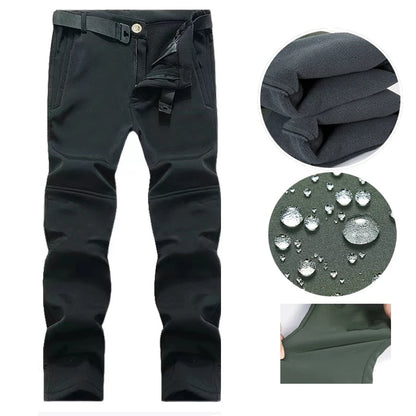 Men's Winter Military Cargo SharkSkin Fleece Jackets Tactical Pants Coat Hood Camping Fishing Trekking Hiking Hunting Trousers