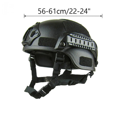 Tactical ABS CS Field Helmet, 2000 Style Tactical Helmet with NVG Mount and Side Rail for Cycling Hunting Outdoor Sports