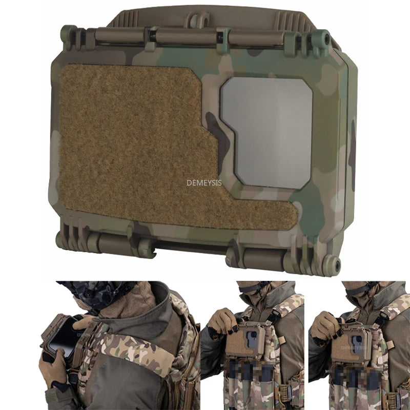 Tactical MOLLE Phone Storage Box Hunting Vests Plate Carrier Phone Holder Navigation Board Airsoft Shooting Admin Panel Board
