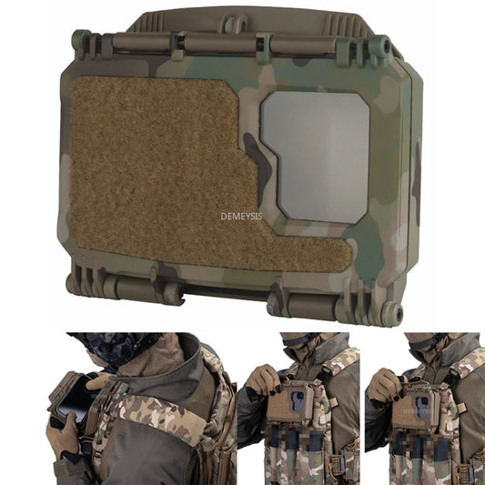 Tactical MOLLE Phone Storage Box Hunting Vests Plate Carrier Phone Holder Navigation Board Airsoft Shooting Admin Panel Board