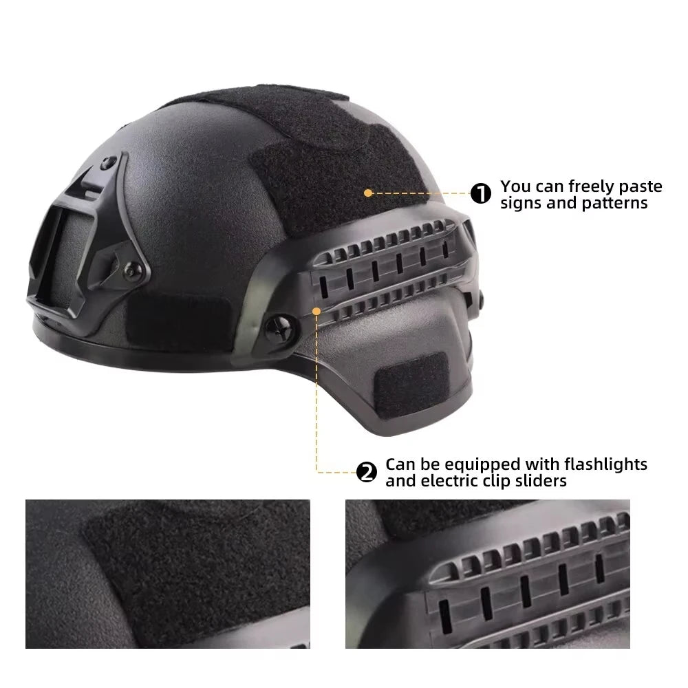 BOOIU FAST Airsoft Helmet MICH 2000 MH Tactical Helmet Outdoor Tactical Painball CS Shooting Cycling Military Protect Equipment